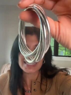 Marlyn Schiff Silver Multi-Strand Snake Chain Bracelet